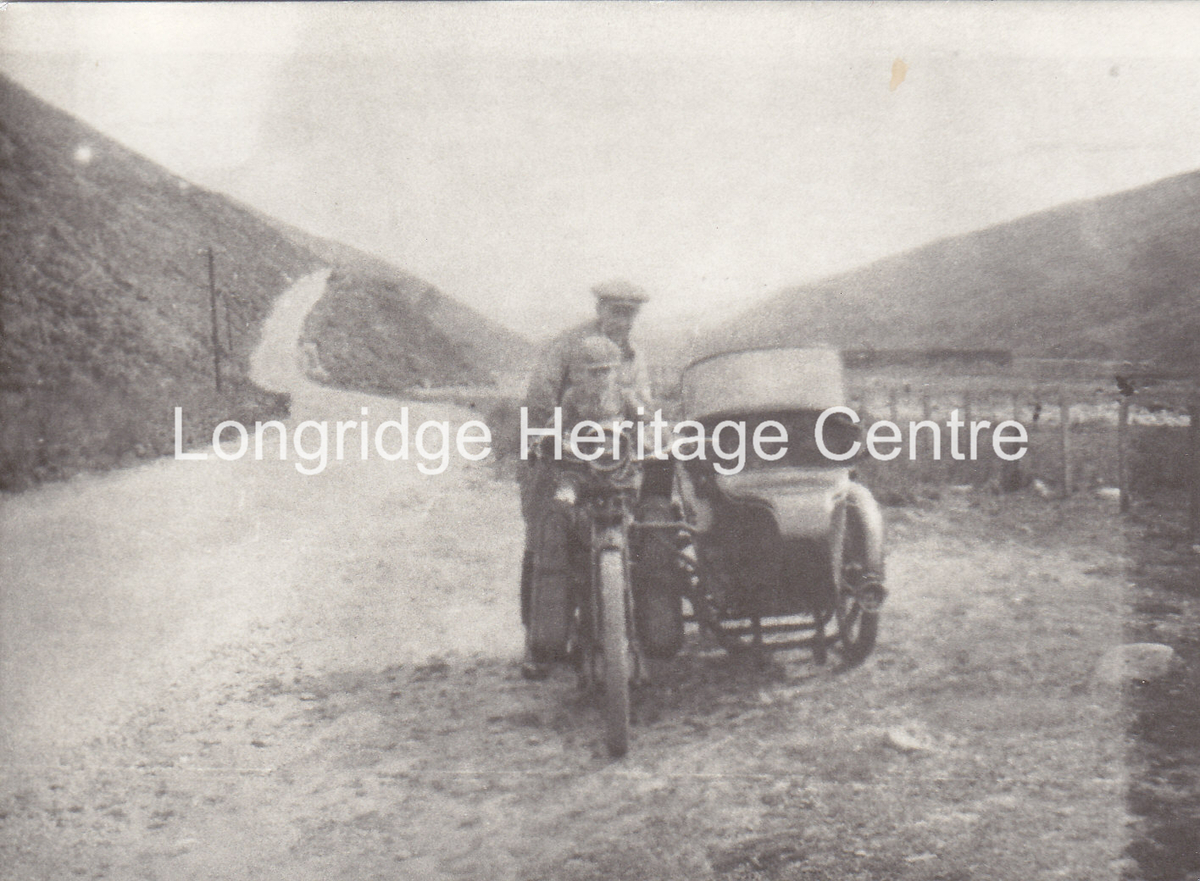 226B - Trough of Bowland - A motor bike and sidecar near Langden Intake - Unknown